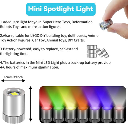 Skiennix Mini LED Lights - 10 PCS Battery Operated Tiny Spotlights for DIY Crafts & Decor | Cool White