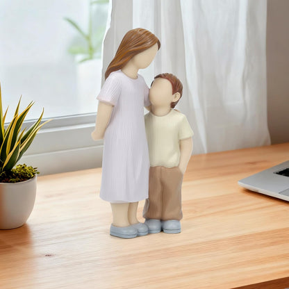 Sibling Love Resin Sculpture - Sentimental Brother and Sister Figurine for Home Decor | Perfect Childhood Gift