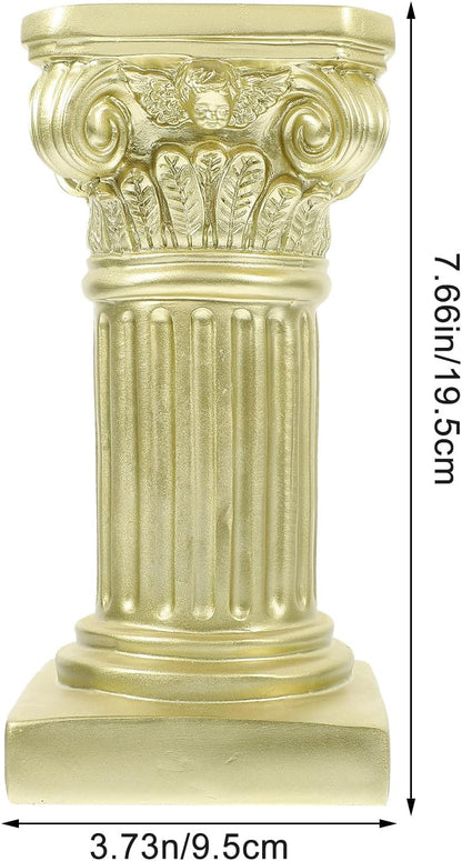 Uonlytech Nordic Marble Roman Column Candlestick - 7.67" Marble Pillar Candleholder for Cozy Home Decor