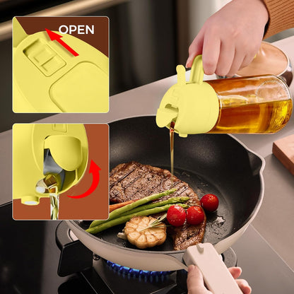 YARRAMATE Glass Olive Oil Sprayer - 16oz Food Grade Premium Spray Bottle for Cooking & BBQ (Pomelo)