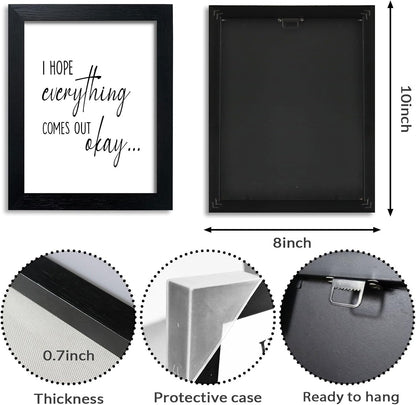 Pigort Funny Bathroom Sign - Black and White Wall Art | Humorous Toilet Decor for Guest Room, 8x10 Inch