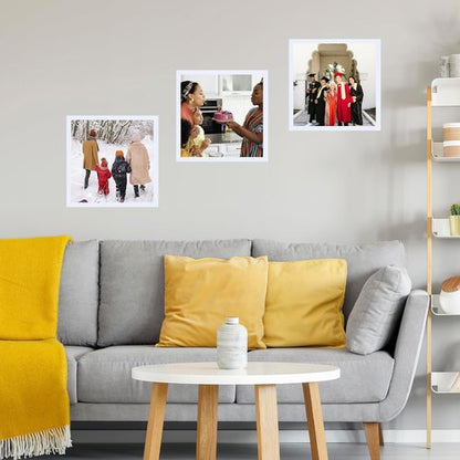 JCJMY 7x7 Picture Frame - White Wall Hanging & Tabletop Display | Shatter-Resistant Plexiglass