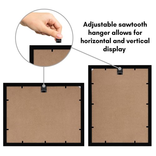 Americanflat 10x12 Picture Frame with Shatter-Resistant Glass - Use as 8x10 Frame with Mat or Display 10x12 Photo Without Mat - Signature Collection - Picture Frames for Wall Display - Black