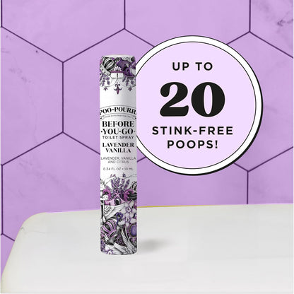 Poo-Pourri Before-You-Go Toilet Spray - Lavender Vanilla Travel Size 10 mL | Odor Eliminator
