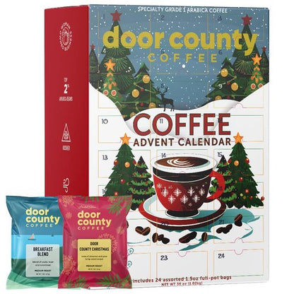 2025 Christmas Coffee Advent Calendar - 24 Flavored Ground Coffee Bags for Festive Mornings