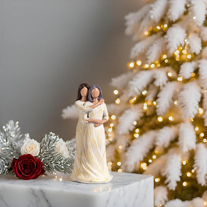 BUTILIVEEN Hugging Mom Daughter Figurines - Hand-Painted Resin Statue | Perfect Gift for Mother's Day, Christmas, Birthdays - 8 Inch