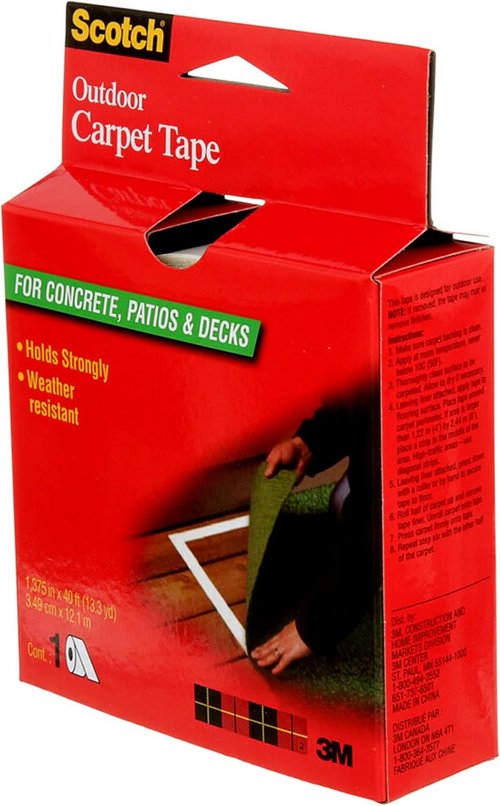 3M Scotch Double-Sided Carpet Tape - Heavy Duty Non-Slip Rug Gripper for Hardwood, Vinyl & Tile - 1.3 in x 40 ft