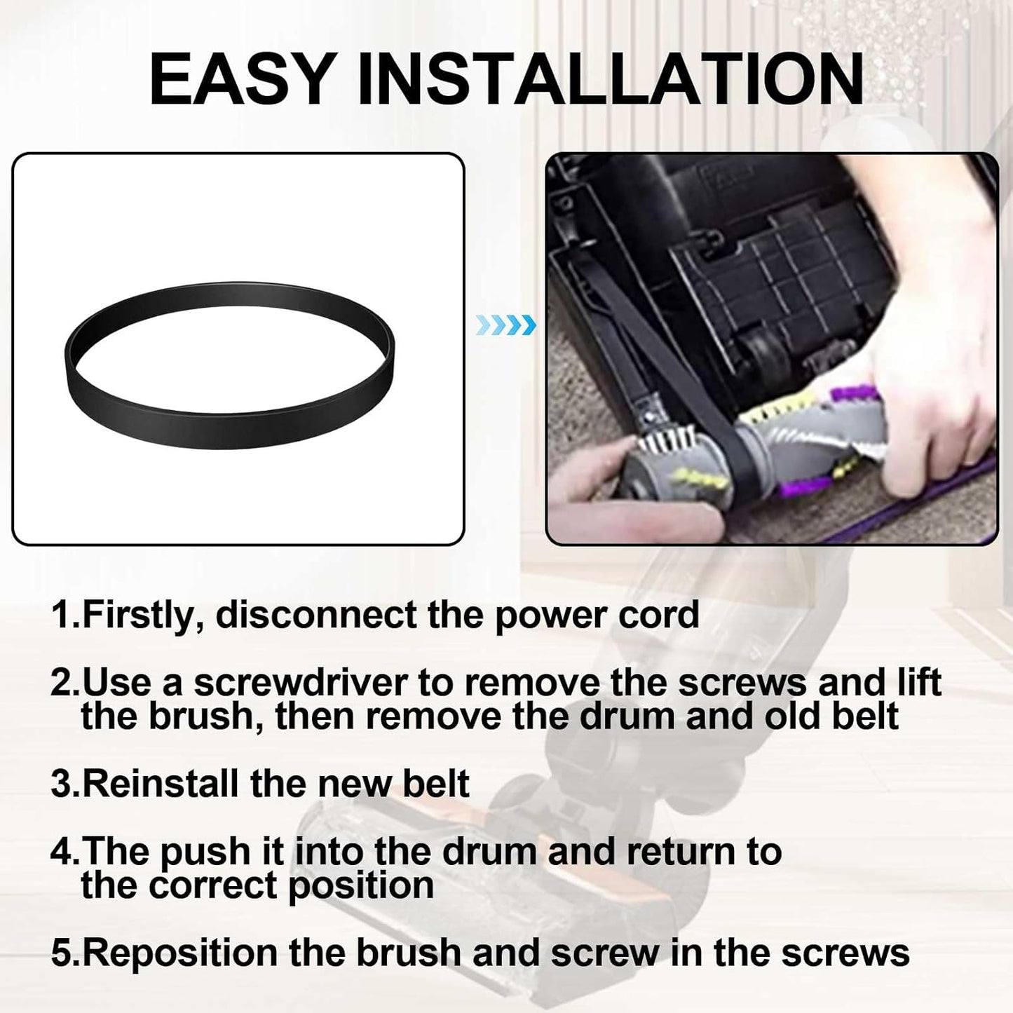 Vacuum Belt Compatible for Bissell 7/9/10/12/14/16 p/n 3031120 4PCS Pet Vacuum Cleaner Belt Replacement PN 2031093 3031123 32074 1606929