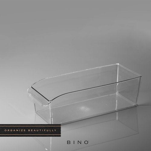 BINO Large Plastic Storage Bins - Multi-Use Fridge/Freezer Organizer | BPA-Free | Curve Collection