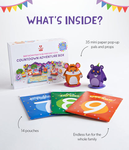 Lovepop Birthday Adventure Box, Advent Calendar for Kids, 6.45" x 4.84" x 2.2" Box Size, Pop Up Characters, Gifts for Girls