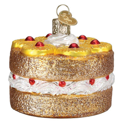 Pineapple Upside-Down Cake Ornament - Handcrafted Glass Christmas Tree Decoration