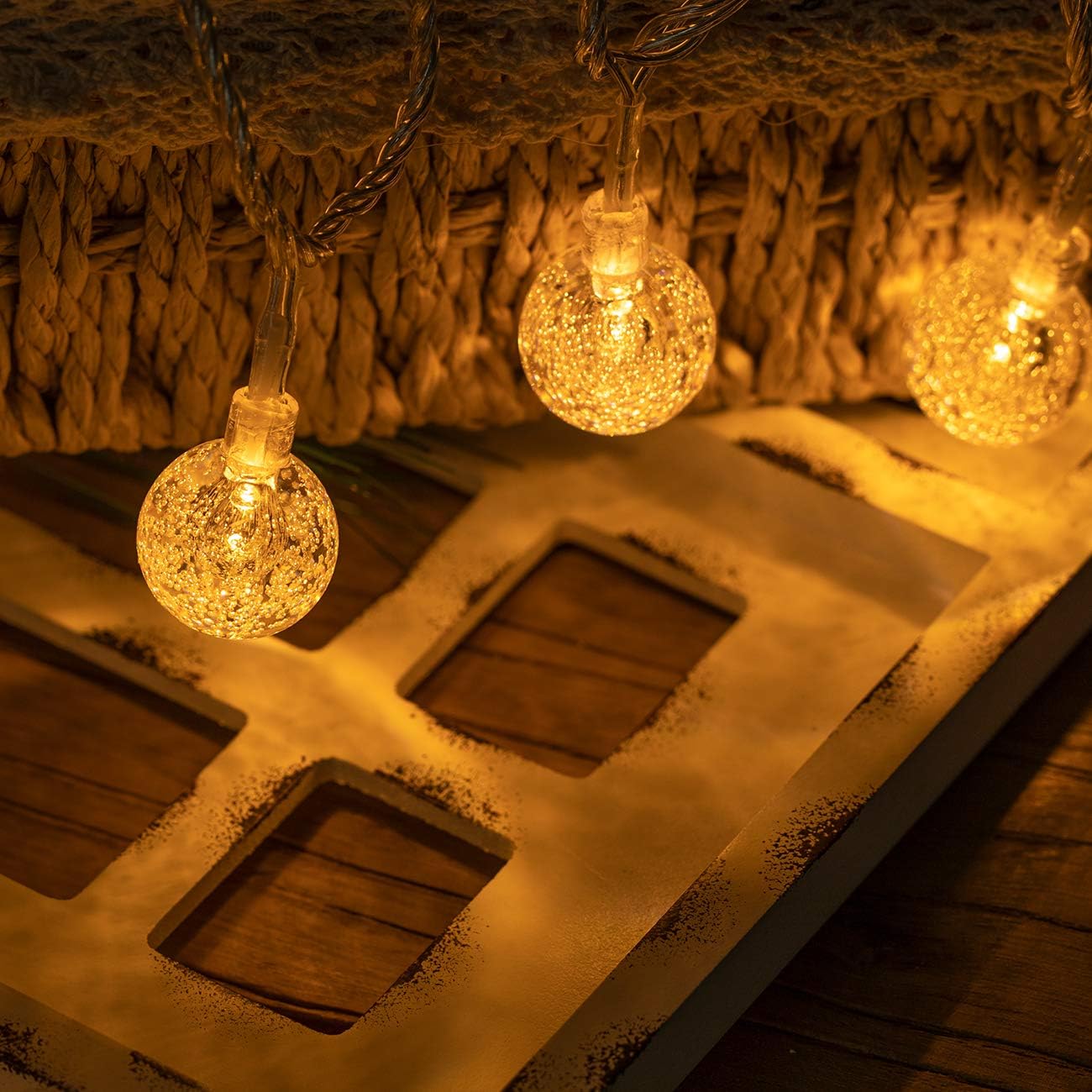 AWQ 100 LED Globe Ball String Lights - 49 FT Fairy Lights with Remote & 8 Modes for Indoor/Outdoor Decor | Warm White