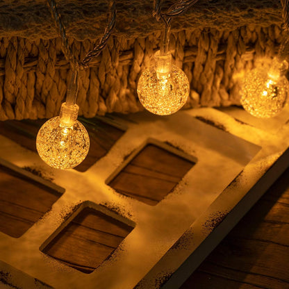 AWQ 100 LED Globe Ball String Lights - 49 FT Fairy Lights with Remote & 8 Modes for Indoor/Outdoor Decor | Warm White