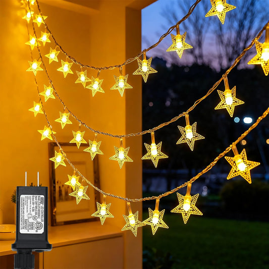 Twinkle Star 100 LED Star String Lights - 33FT Waterproof Fairy Lights for Indoor/Outdoor Decor