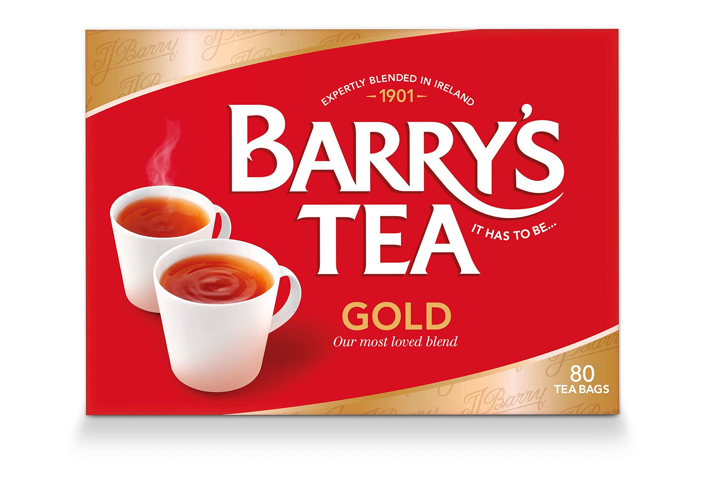 Barry's Tea Gold Blend 80 Teabags (3 Pack), Fresh from Barry's Tea in Ireland