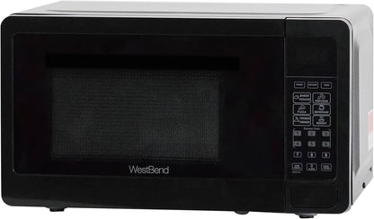 West Bend Microwave Oven - 700 Watts Compact Design with 6 Pre-Set Cooking Settings | 0.7 Cu.Ft., Black