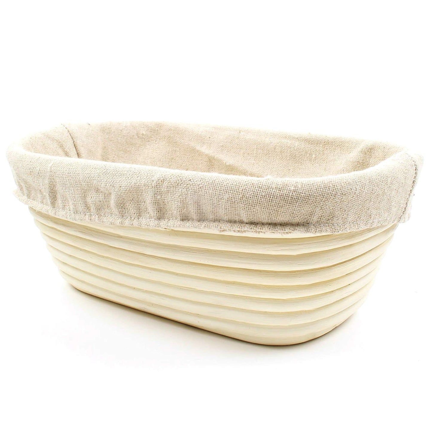 Vollum Bread Proofing Basket Banneton Baking Supplies for Beginners & Professional Bakers, Handwoven Rattan Cane Bread Maker for Artisan Breads, 10 x 7 x 3.75 Inch, 1-Pound Oval Brotform