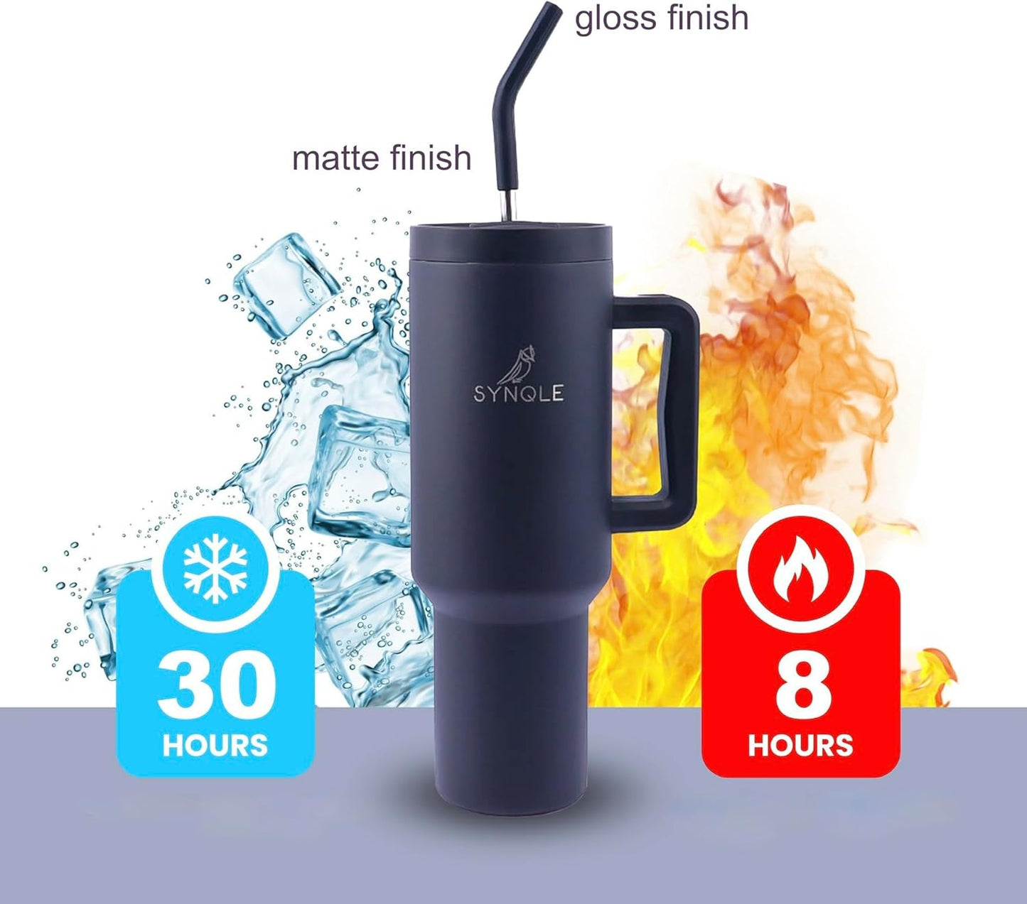 Skiennix 40 oz Double Insulated Stainless Steel Tumbler - Leak Proof Travel Mug for Hot & Cold Drinks | Black
