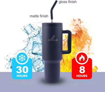 Skiennix 40 oz Double Insulated Stainless Steel Tumbler - Leak Proof Travel Mug for Hot & Cold Drinks | Black
