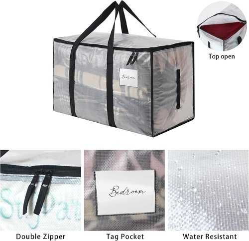 Heavy Duty 93L Storage Bins by [Brand Name] - 4 Pack Clear Totes with Lids for Home Organization