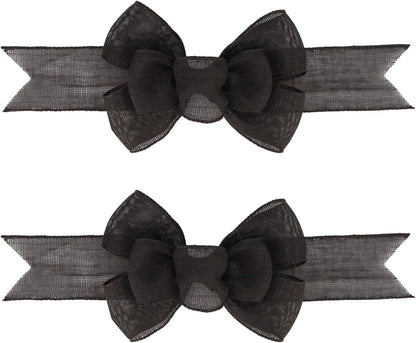 Meseey Black Wired Ribbon - Handmade Burlap Bows for Wreaths & Gift Wrapping | 2 Pcs Set