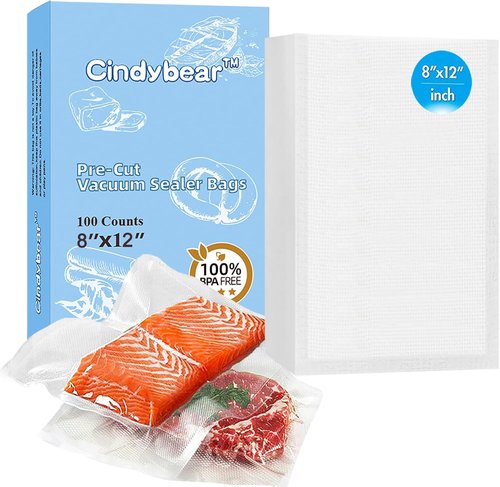 FoodSaver Vacuum Sealer Bags - 100 Pre-Cut BPA-Free 8 x 12 Inch Heavy-Duty Storage Bags