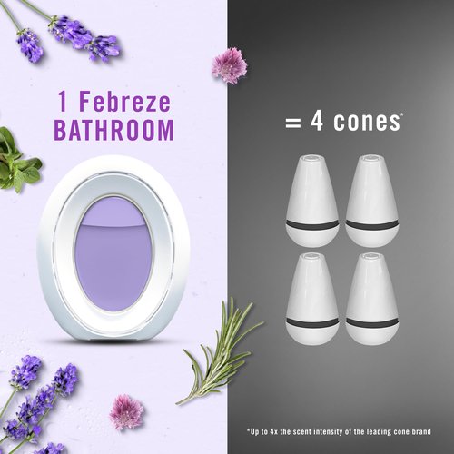 Febreze Small Spaces Air Freshener, Odor-Fighting, Plug-In Alternative, Air Fresheners for Home and Bathroom and Kitchen, Closet Air Fresheners, Light Lavender Scent, 2 Count