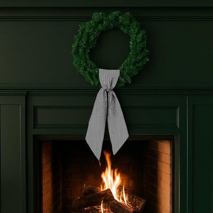 Black Striped Wreath Sash by [Brand Name] - 5.12" Wide x 54.33" for Halloween & Fall Door Decor