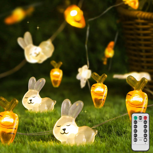 Suddus Easter String Lights - 12.8ft Battery Operated 40 LED Outdoor & Indoor Decorations