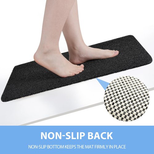Hargiis Non-Slip Bathtub Mat, Anti Slip Shower Mat, Fast Drying Bathtub Mats, Foot Scrubber Mat, Anti Slip Mat for Tub, Floor, Bathroom, Kitchen, Home, Hotel (Black 32"×17")