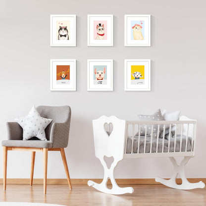 Upsimples 8x10 Picture Frame Set of 5 - Versatile Wall Gallery Frames for 5x7 or 8x10 Photos | White