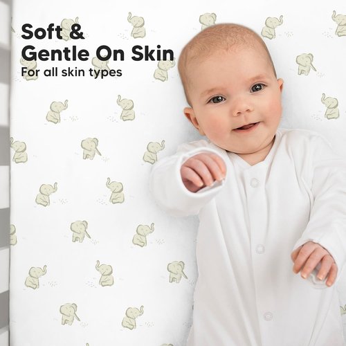 KeaBabies Baby Crib Sheets - Soft & Cozy 52x28 Viscose Bamboo Fitted Toddler Bed Sheets | 2-Pack Neutral Design
