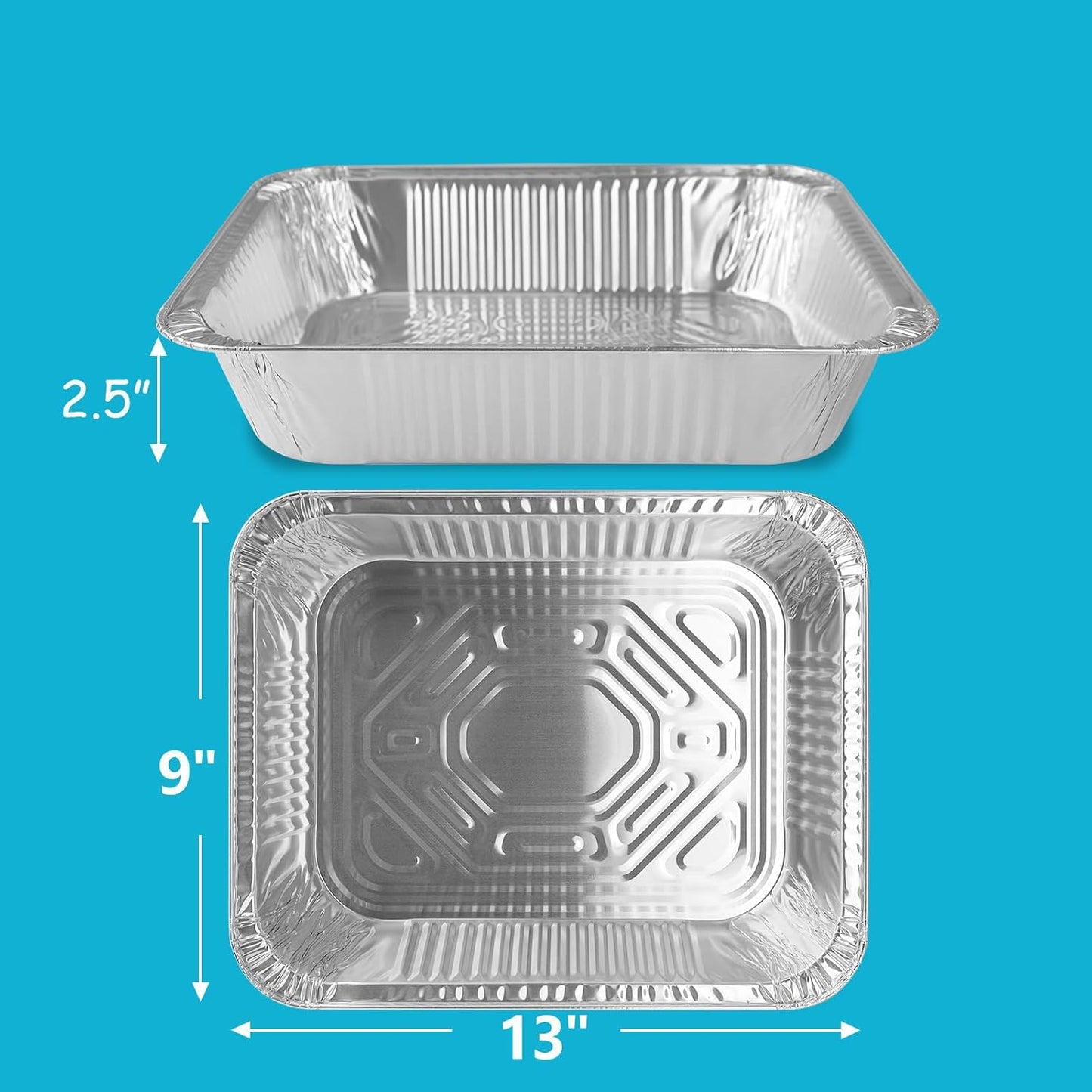 Thickened Aluminum Foil Pans by [Brand Name] - 9x13 Extra Deep Disposable Pans with Lids for Roasting, Baking & Catering | 10-Pack