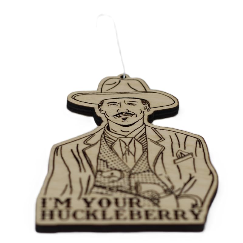 Im Your Huckleberry Wyatt Earp Christmas Ornament – Handmade Birch Wood, 4 x 2.75 in
