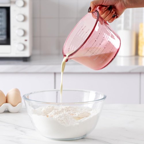 COOK WITH COLOR Glass Measuring Cups - Perfect for Cooking & Baking | Stylish Purple Design