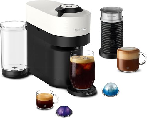 Breville Nespresso Vertuo Pop+ Coffee & Espresso Maker - Includes Milk Frother, Coconut White
