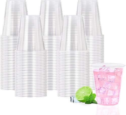 BYSNOW 12 oz Clear Plastic Cups - 300 Count Bulk | Durable Heat-Resistant Cups for Hot Beverages, Soda, Juice