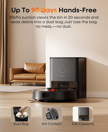 Skiennix Robot Vacuum and Mop Combo - Self-Emptying, 7000Pa Suction, 180 Mins Runtime | Smart Home Mapping
