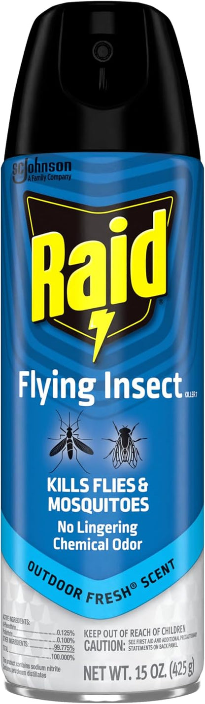 Raid Flying Insect Killer - Mosquito & Fly Control | Fresh Scent, 15 Ounce (Pack of 6)