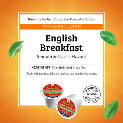 Twinings Decaffeinated English Breakfast Black Tea K-Cup Pods - Smooth & Flavorful | 24 Count