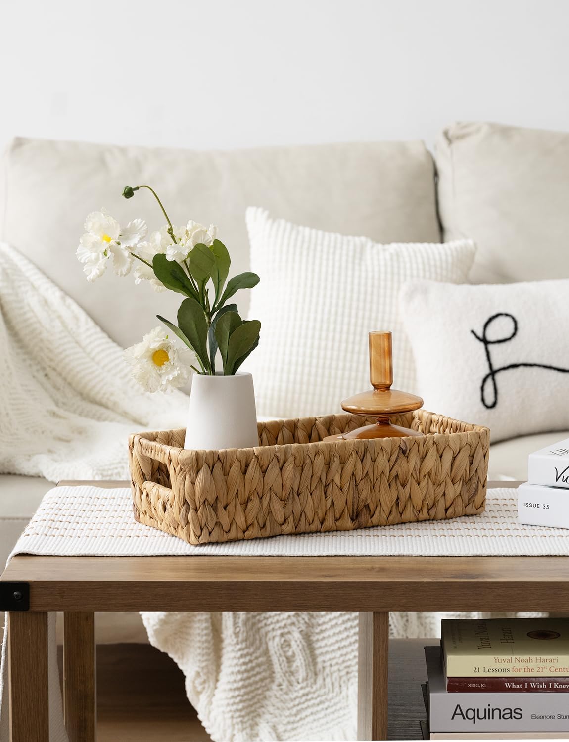 StorageWorks Water Hyacinth Basket - Stylish Wicker Storage for Toilet Paper | 14.25"L x 6.5"W x 3.75"H