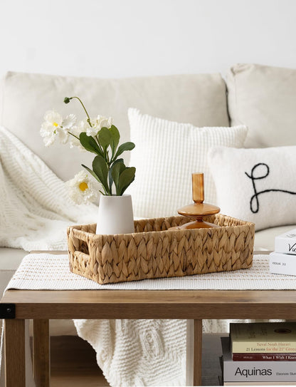 StorageWorks Water Hyacinth Basket - Stylish Wicker Storage for Toilet Paper | 14.25"L x 6.5"W x 3.75"H