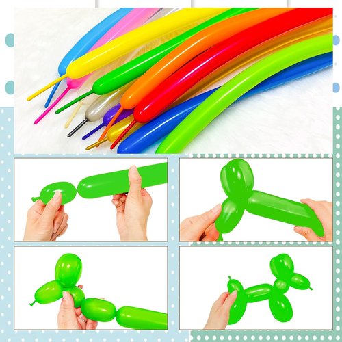 Green 260 Balloons by [Brand Name] - Long Skinny Twisting Balloons for Animal Modeling | 100-Pack for Parties & Events