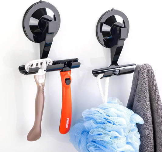 Antimbee Razor Holder - 2 Pack Suction Cup Hooks for Shower | No Damage Wall Hooks, Easy Install