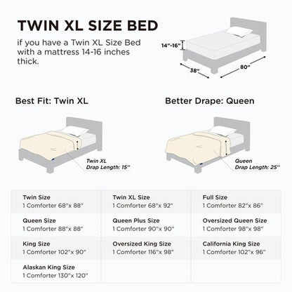 Bedsure Comforter Duvet Insert - Quilted Comforters Twin XL Size, All Season Duvet, GentleSoft Down Alternative Bedding Blanket, with 8 Tabs, Gifts for Women/Men, Linen, Twin XL 92 x 68 Inches