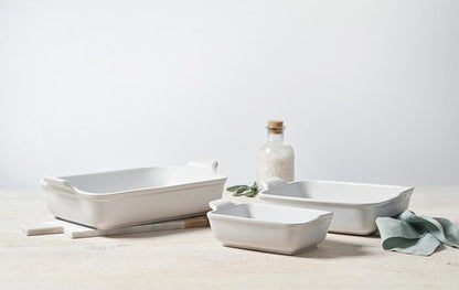 Le Creuset Stoneware Heritage Set - 3 Rectangular Dishes in Peach | Durable & Stylish Cookware