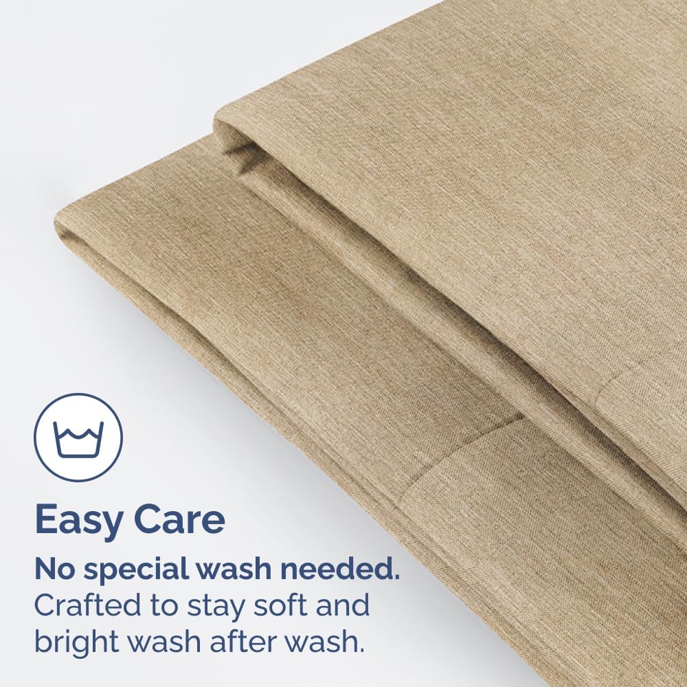 Skiennix Queen Pillow Cases Set of 4 - Ultra Soft Hotel Quality - Wrinkle Free & Fade Resistant - Heathered Tan