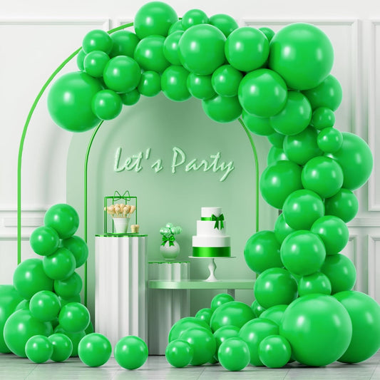 YAOWKY Green Balloons - 100PCS Latex Balloon Garland Kit | 5-18 Inches for Birthday, Wedding & Graduation Decor