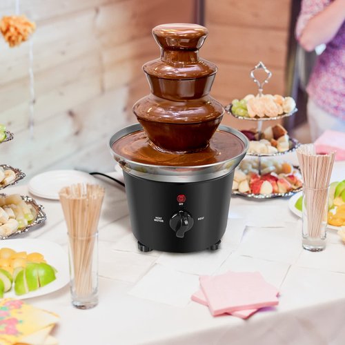 Chocolate Fountain Machine, Plastic Chocolate Melt Dipping Machine Warmer, 3 Tier Tower Cheese Fountain Mini Melting BPA Free 1.2 Pound, for Wedding, for Birthday Party