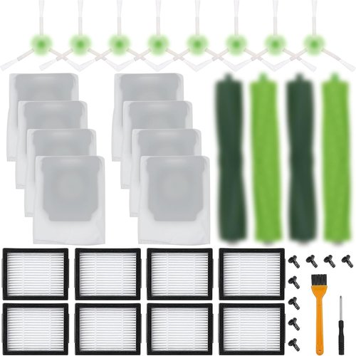 Katerelis 26-Pack Replacement Parts for iRobot E/I/J Series | Includes Brushes, Filters & Bags